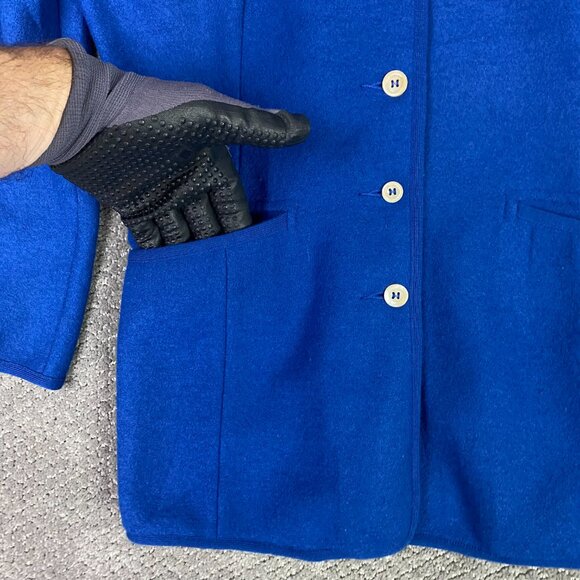 Geiger Cardigan Sweater Jacket Women's 42 Blue Wool Buttons Collection Austria - Picture 4 of 16